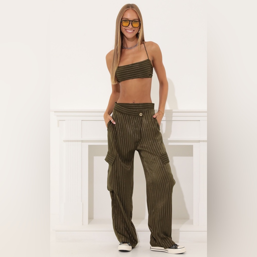 Two piece Lucy in the sky pinstripe set